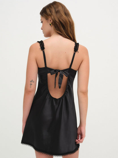 Love Garden Slip Dress - Black | For Love and Lemons