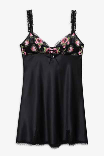 Love Garden Slip Dress - Black | For Love and Lemons