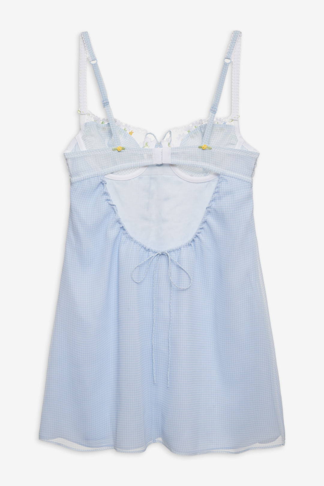 Gingham Rose Slip Dress - Blue | For Love and Lemons