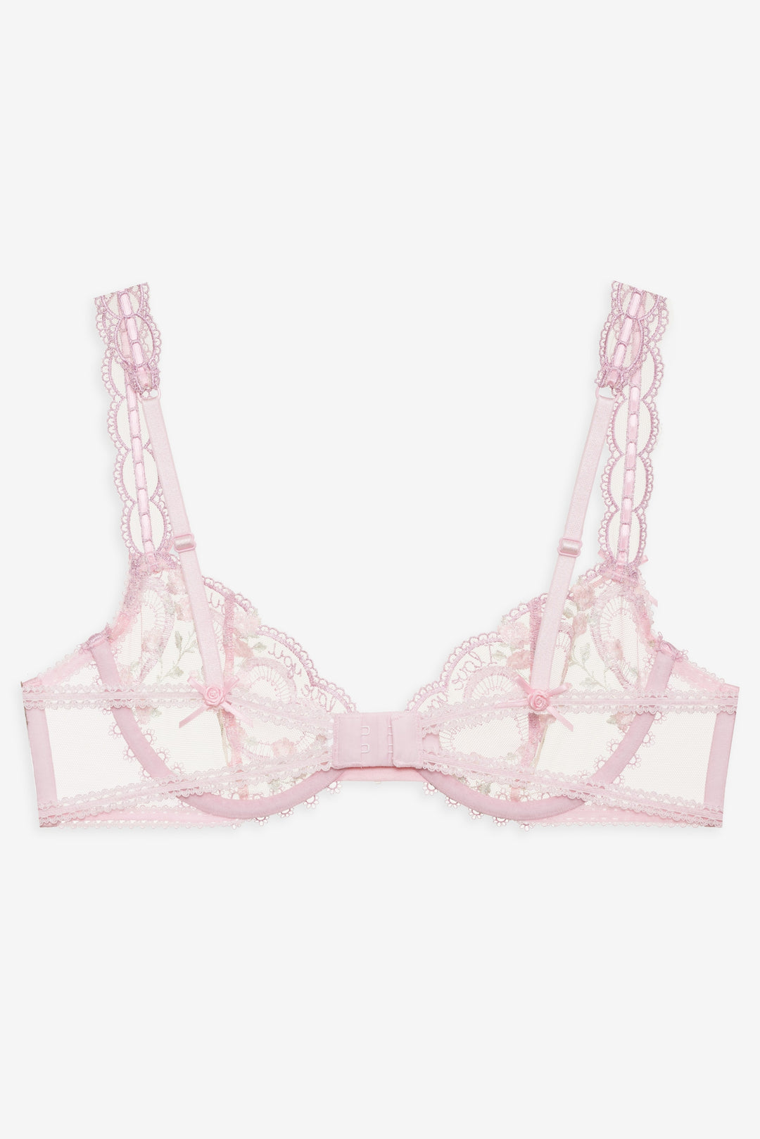 Ily Embroidered Underwire Bra - Pink | For Love and Lemons