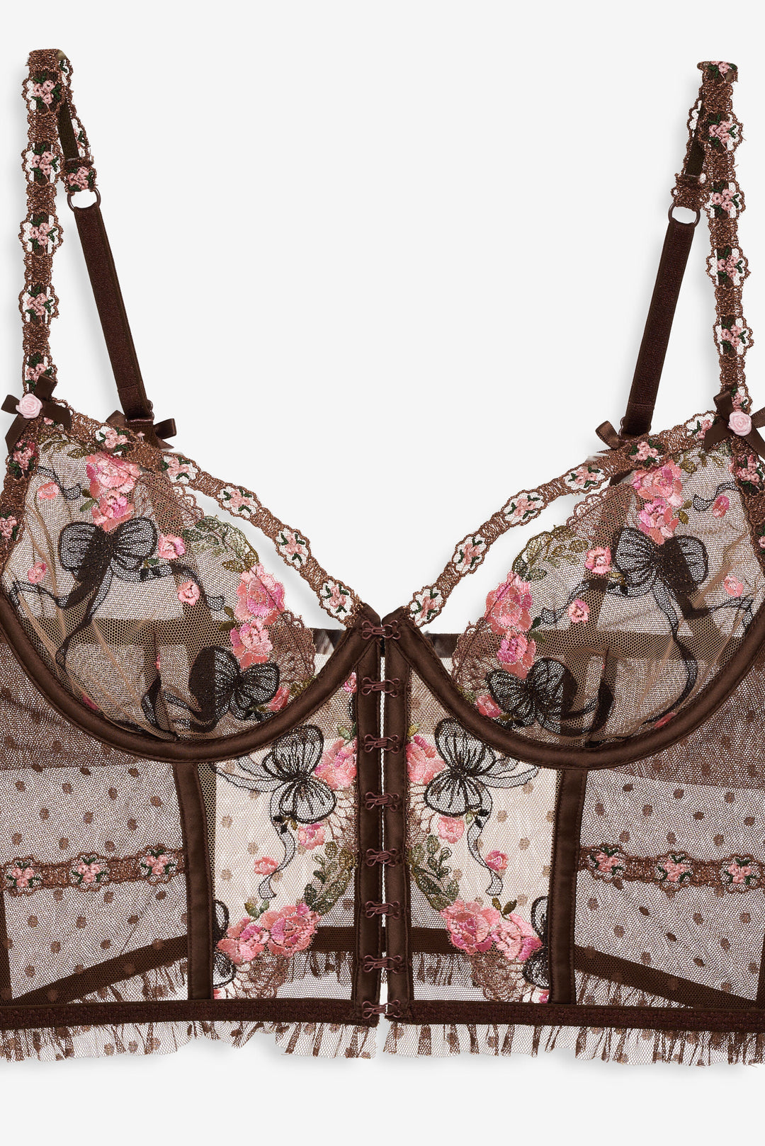 Runaway Bows Bustier - Brown | For Love and Lemons