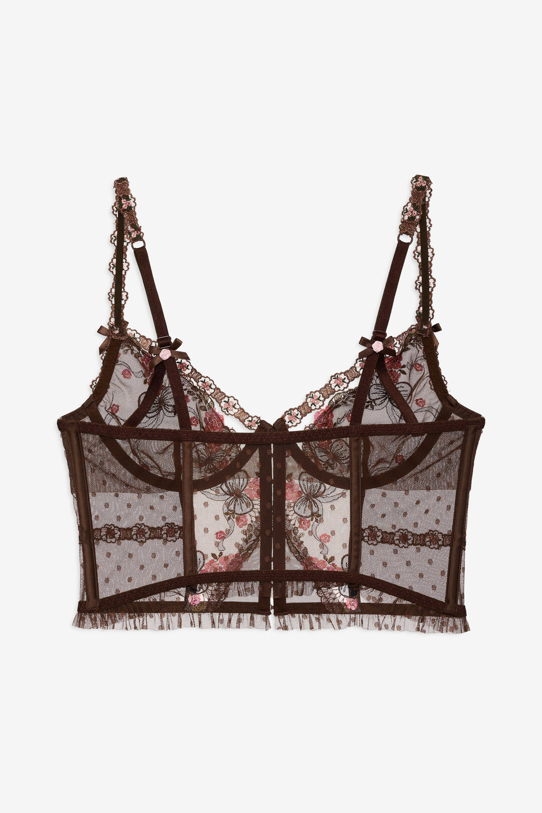Runaway Bows Bustier - Brown | For Love and Lemons