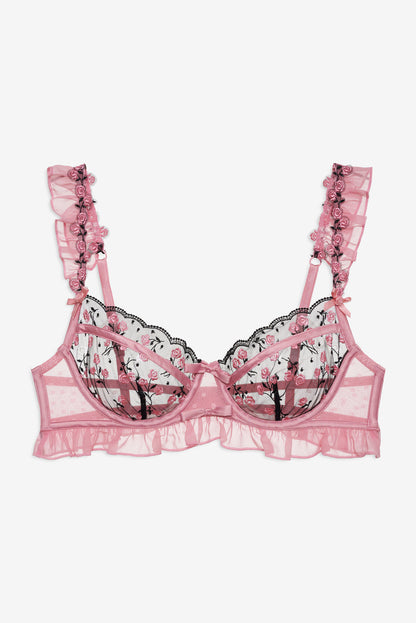 Rose Cluster Underwire Bra - Pink | For Love and Lemons