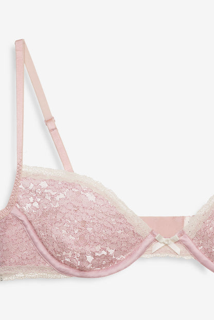 Pamela Stretch Lace Underwire Bra - Pink | For Love and Lemons