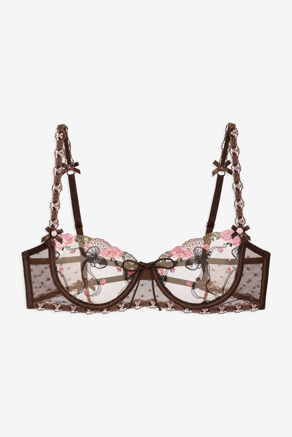 Runaway Bows Underwire Bra - Brown | For Love and Lemons
