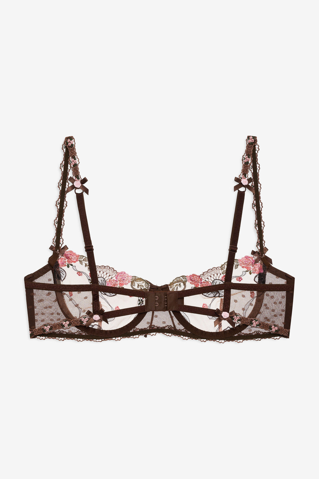 Runaway Bows Underwire Bra - Brown | For Love and Lemons