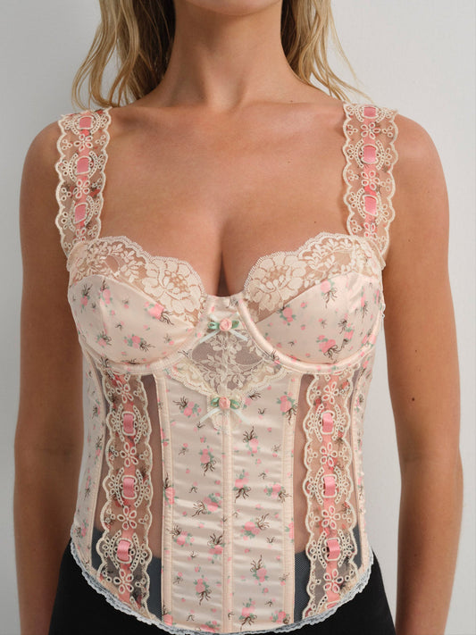 Peaches & Cream Bustier - Peach | For Love and Lemons