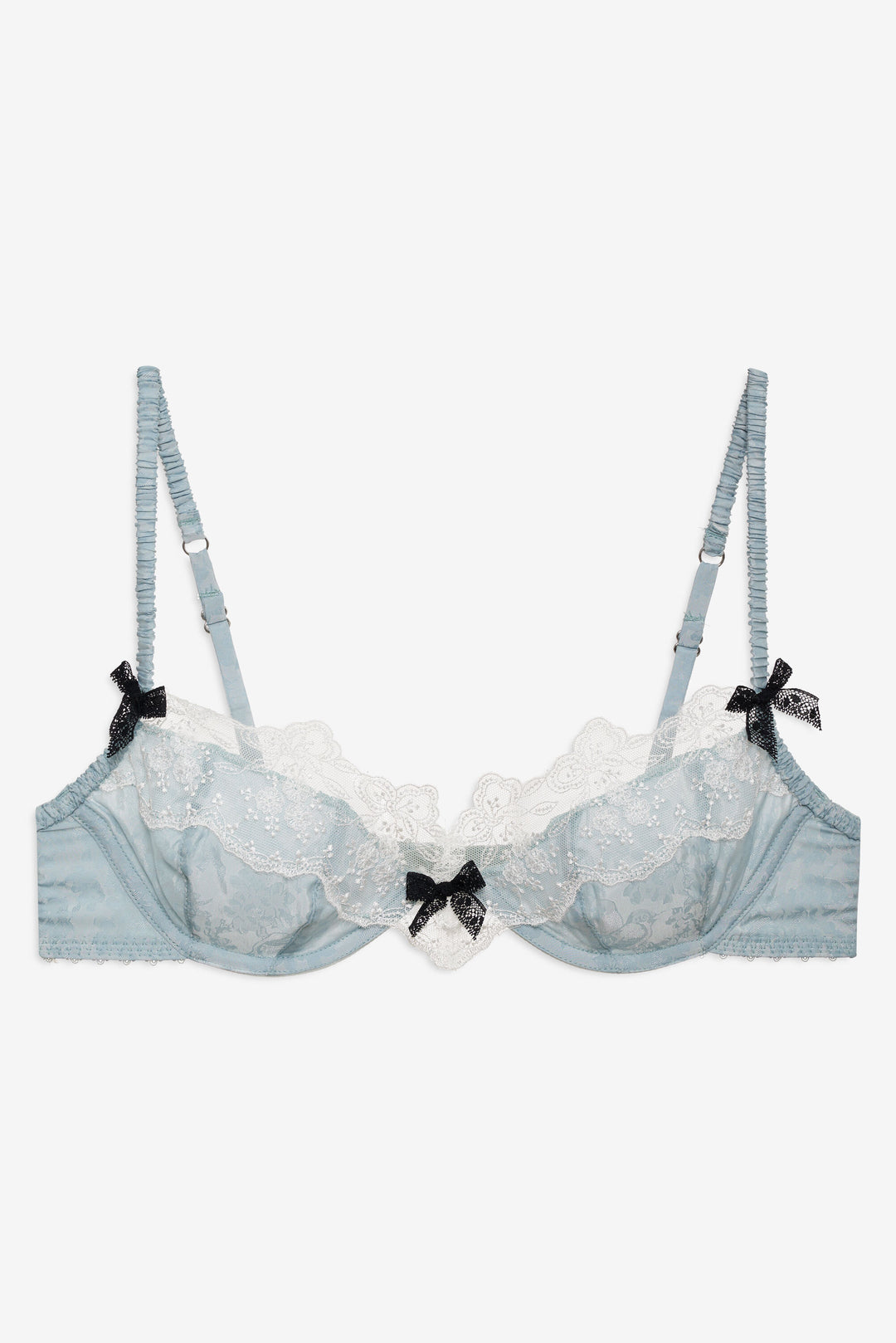 Bluebird Jacquard Underwire Bra - Dusty Blue | For Love and Lemons