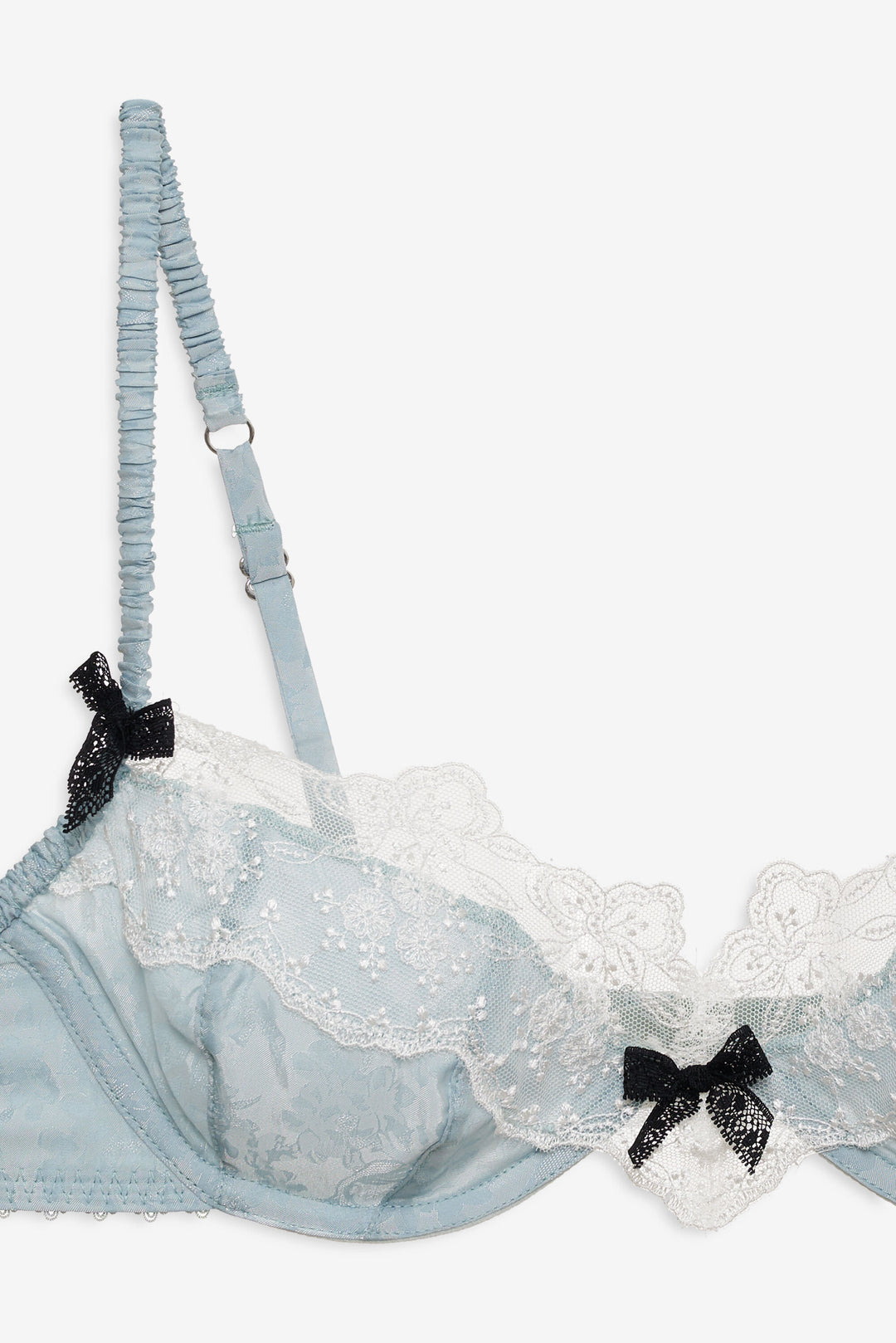Bluebird Jacquard Underwire Bra - Dusty Blue | For Love and Lemons