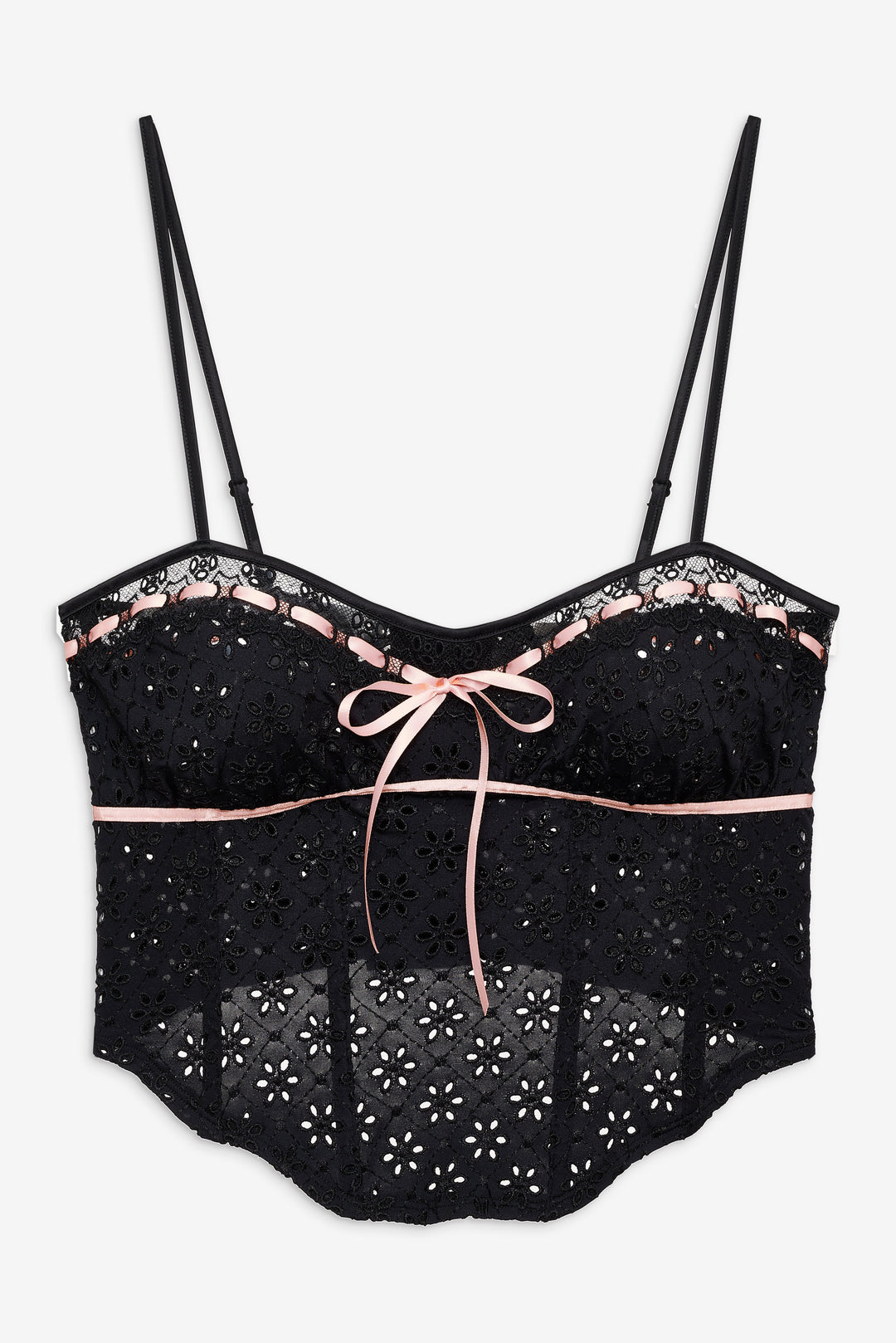 Elena Eyelet Bustier - Black | For Love and Lemons