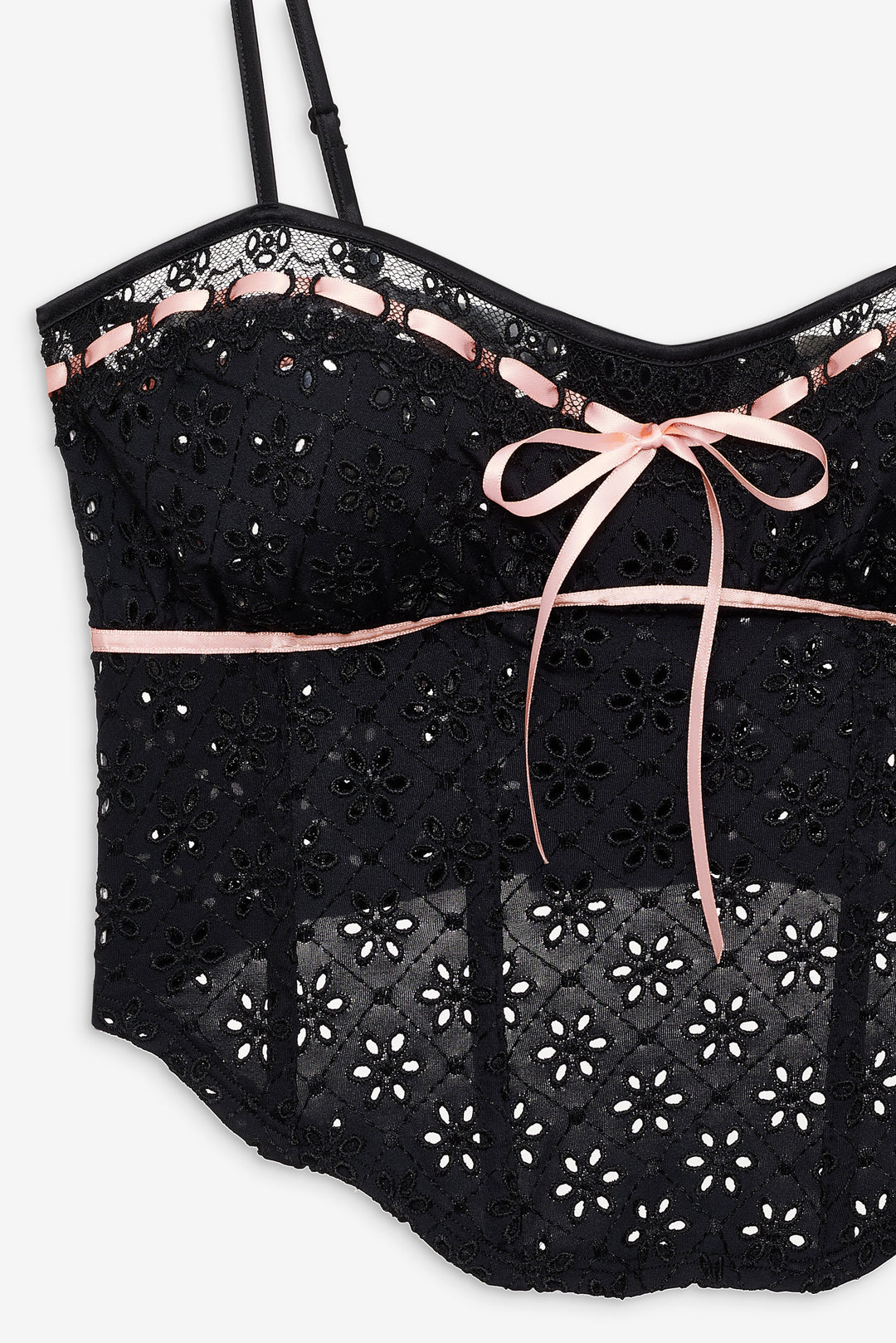 Elena Eyelet Bustier - Black | For Love and Lemons