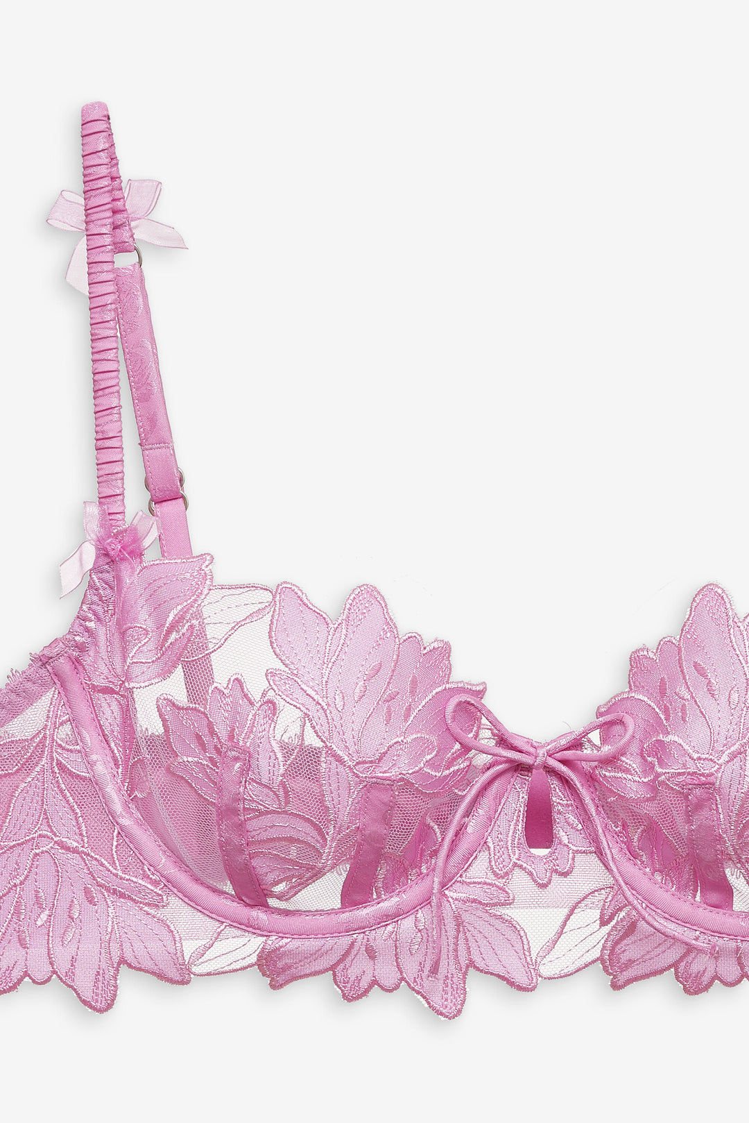 Maye Embroidered Underwire Bra - Pink | For Love and Lemons