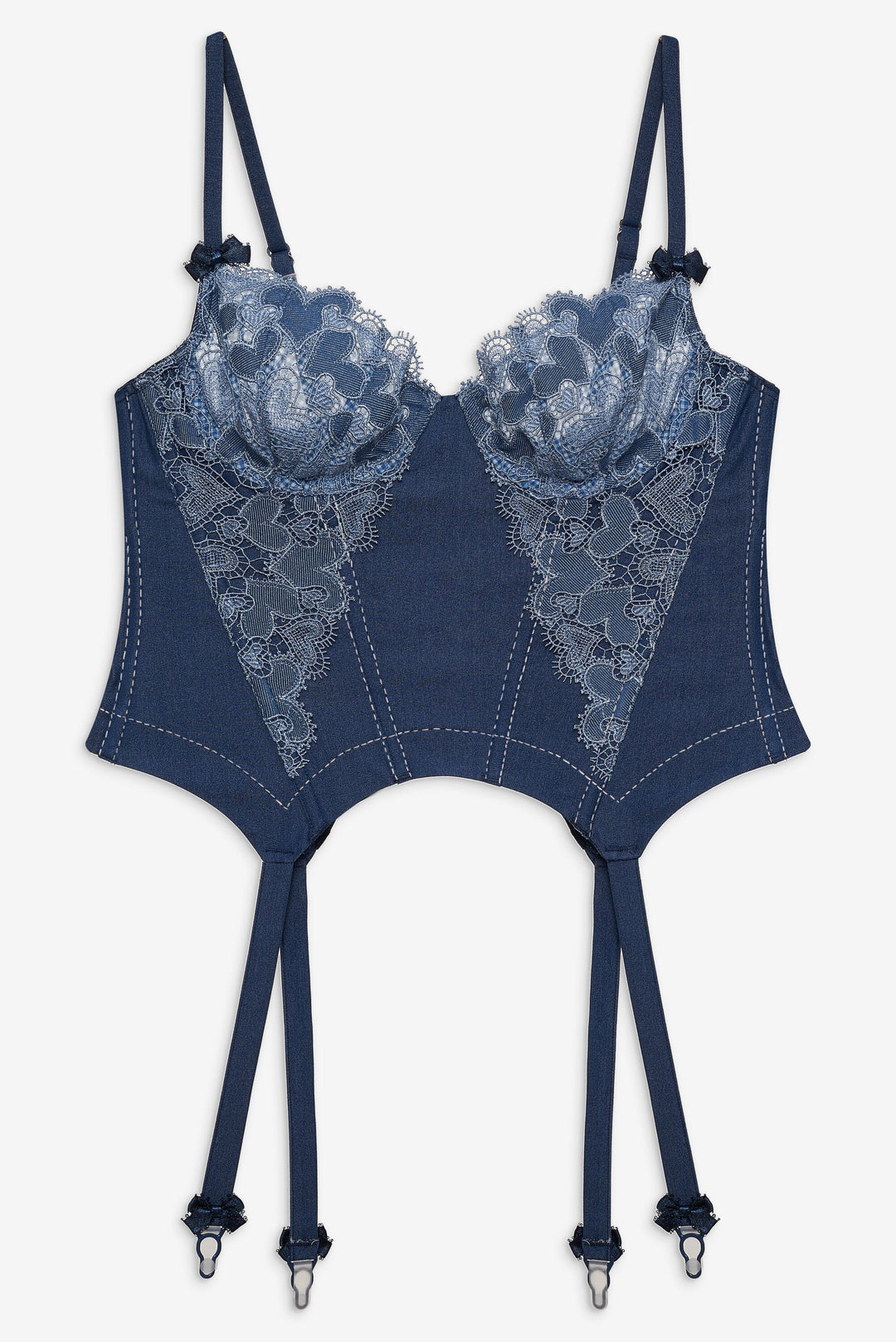 Denim Hearts Bustier - Blue | For Love and Lemons