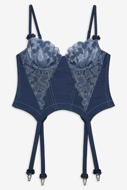 Denim Hearts Bustier - Blue | For Love and Lemons