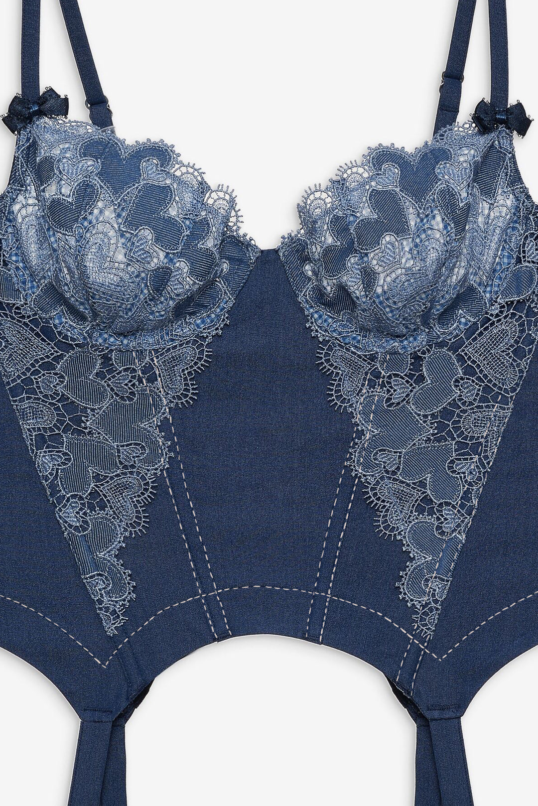 Denim Hearts Bustier - Blue | For Love and Lemons