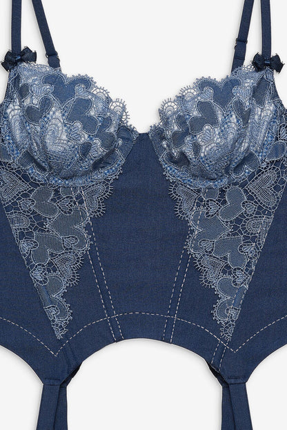 Denim Hearts Bustier - Blue | For Love and Lemons