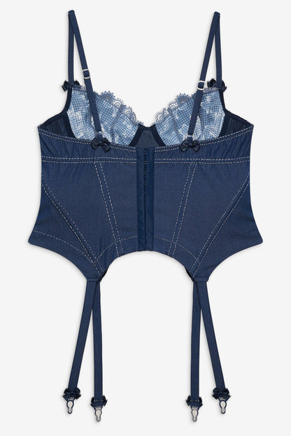 Denim Hearts Bustier - Blue | For Love and Lemons