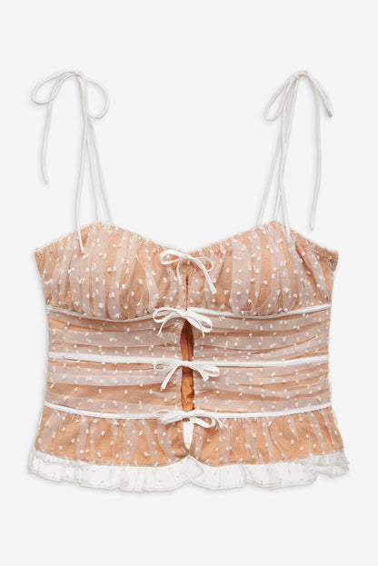 Devon Dot Bustier - White | For Love and Lemons