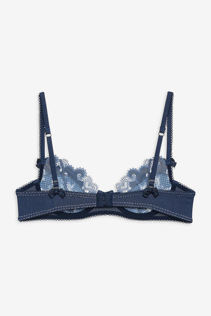 Denim Hearts Underwire Bra - Blue | For Love and Lemons