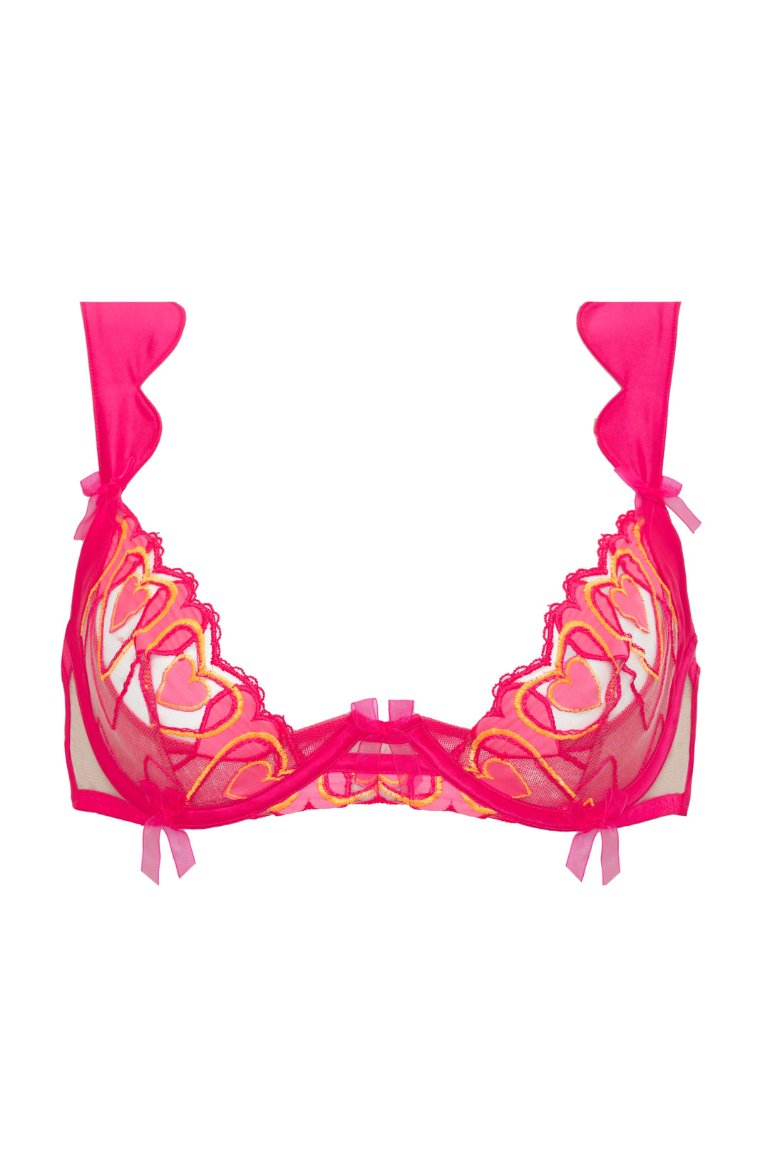 Graphic Hearts Bra - Pink | For Love and Lemons