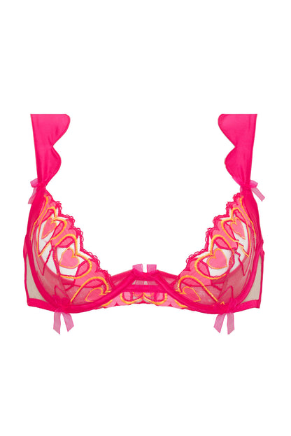 Graphic Hearts Bra - Pink | For Love and Lemons