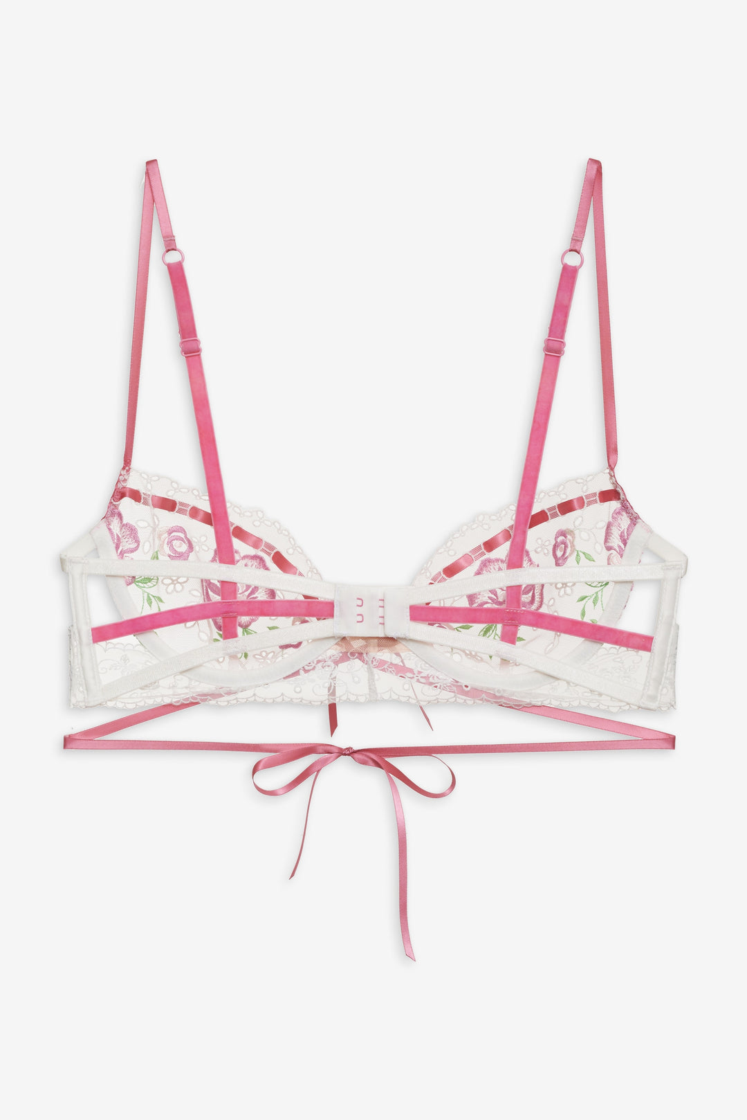 Rose Milk Eyelet Underwire Bra - Pink | For Love and Lemons