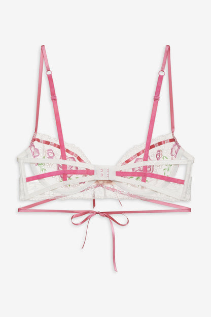 Rose Milk Eyelet Underwire Bra - Pink | For Love and Lemons