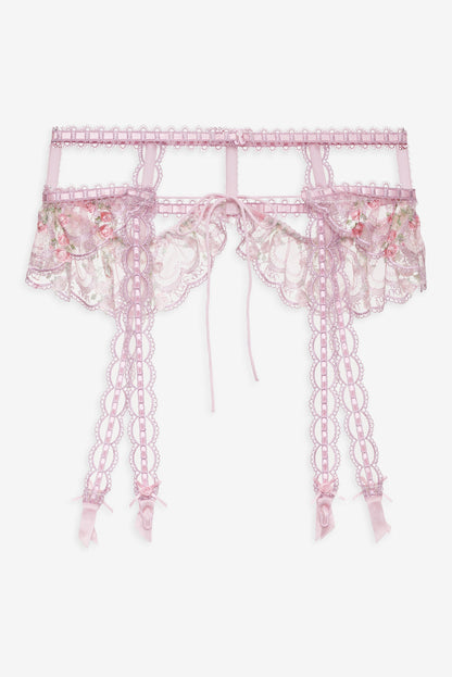 Ily Embroidered Garter Belt - Pink | For Love and Lemons