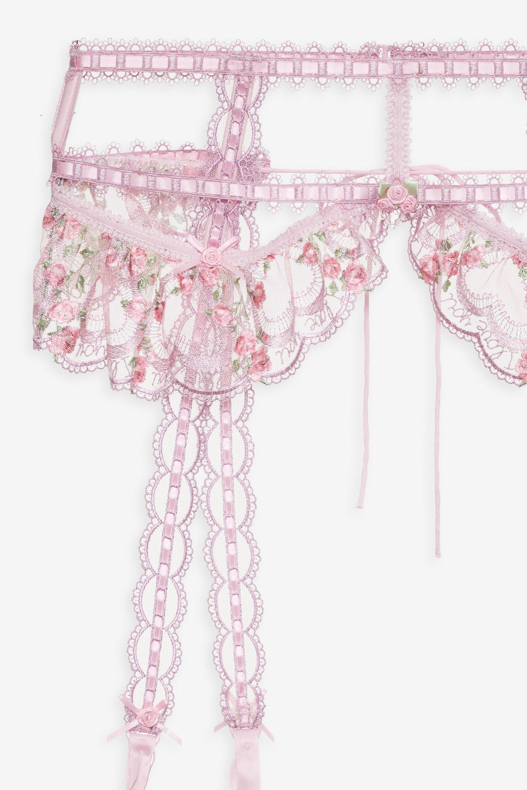 Ily Embroidered Garter Belt - Pink | For Love and Lemons