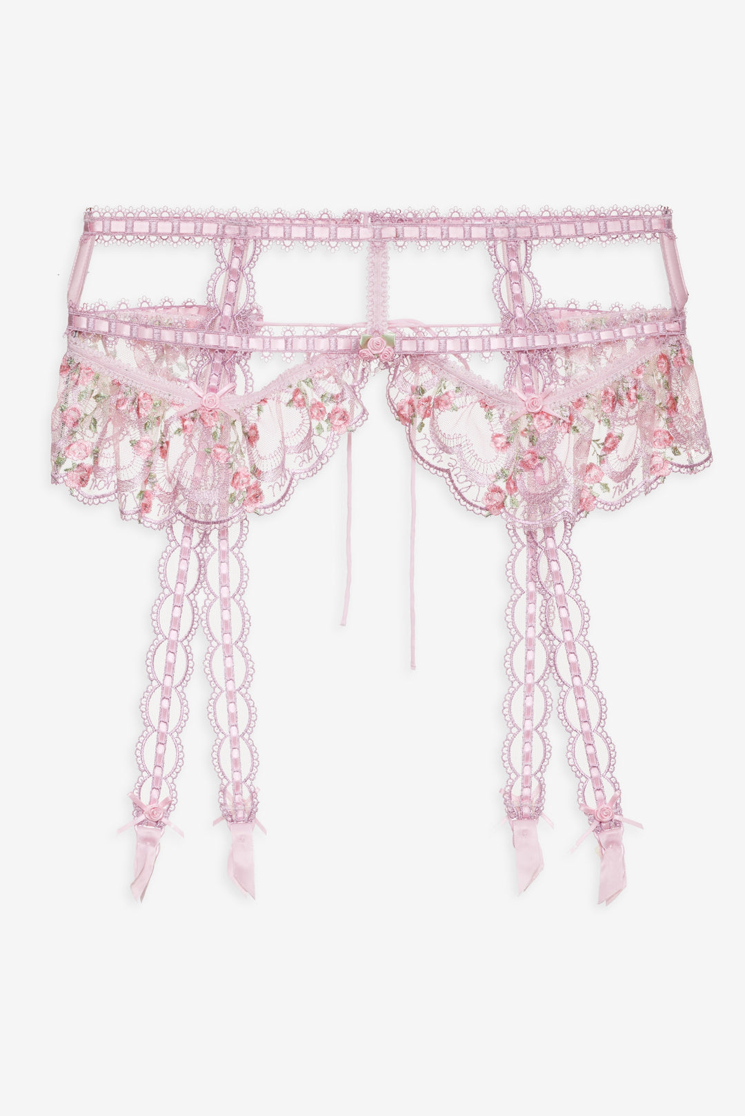 Ily Embroidered Garter Belt - Pink | For Love and Lemons