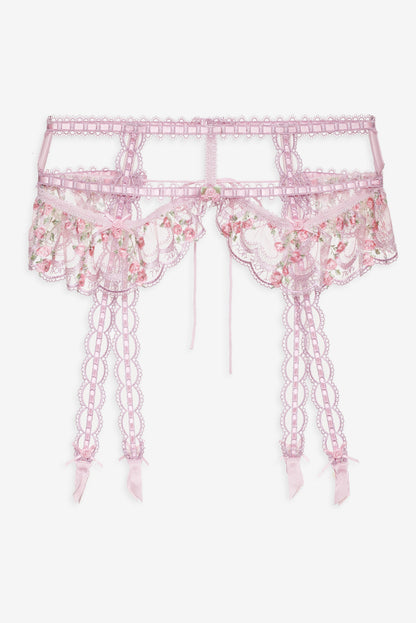 Ily Embroidered Garter Belt - Pink | For Love and Lemons