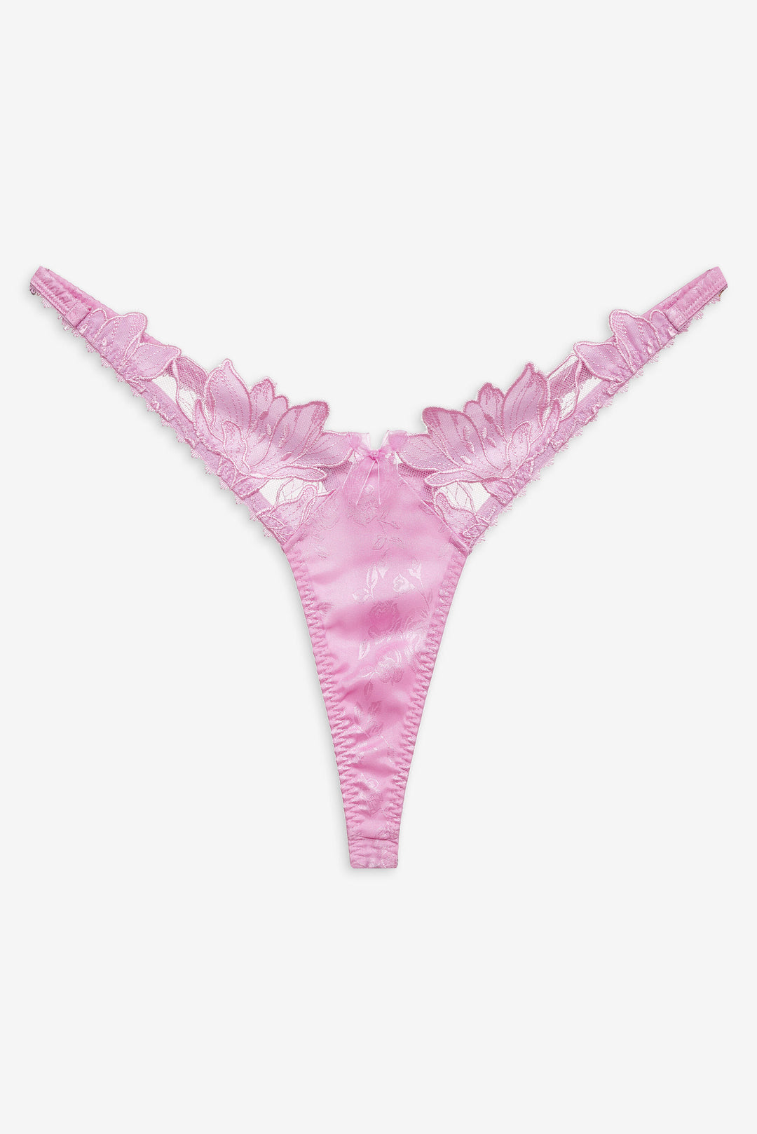 Maye Embroidered Thong Panty - Pink | For Love and Lemons