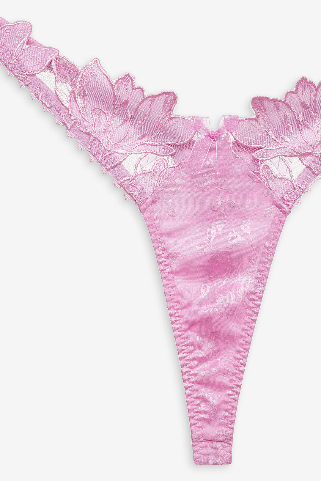 Maye Embroidered Thong Panty - Pink | For Love and Lemons