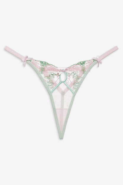 Love Story Thong Panty - Green | For Love and Lemons