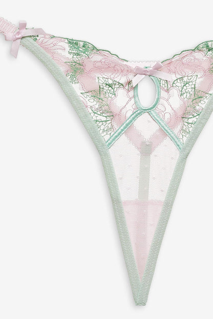Love Story Thong Panty - Green | For Love and Lemons