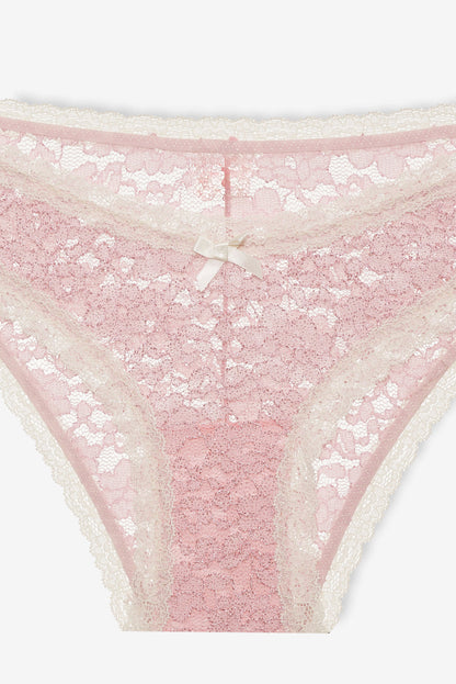 Pamela Stretch Lace Cheeky Panty - Pink | For Love and Lemons