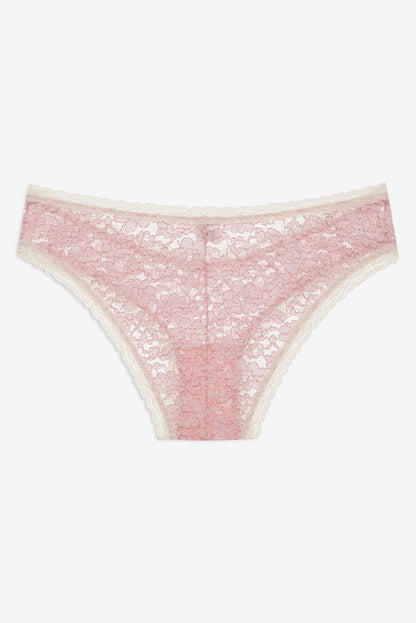 Pamela Stretch Lace Cheeky Panty - Pink | For Love and Lemons