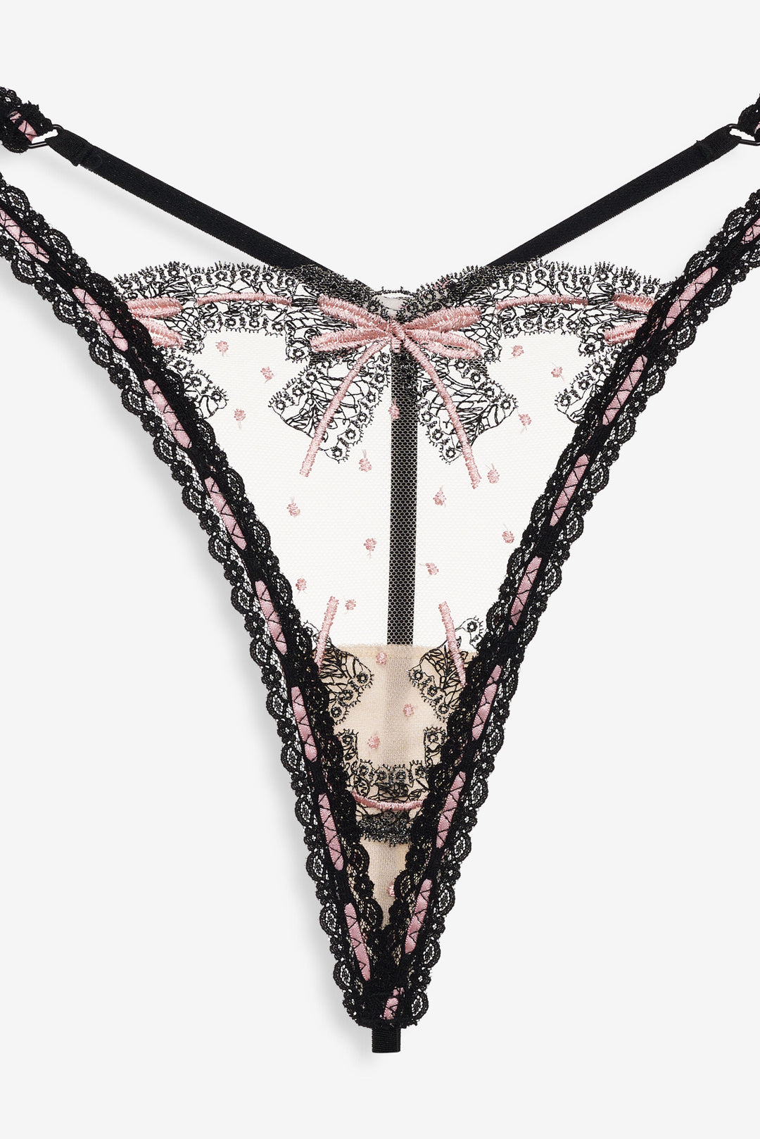 Love Letters Thong Panty - Black | For Love and Lemons