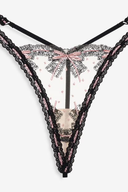 Love Letters Thong Panty - Black | For Love and Lemons