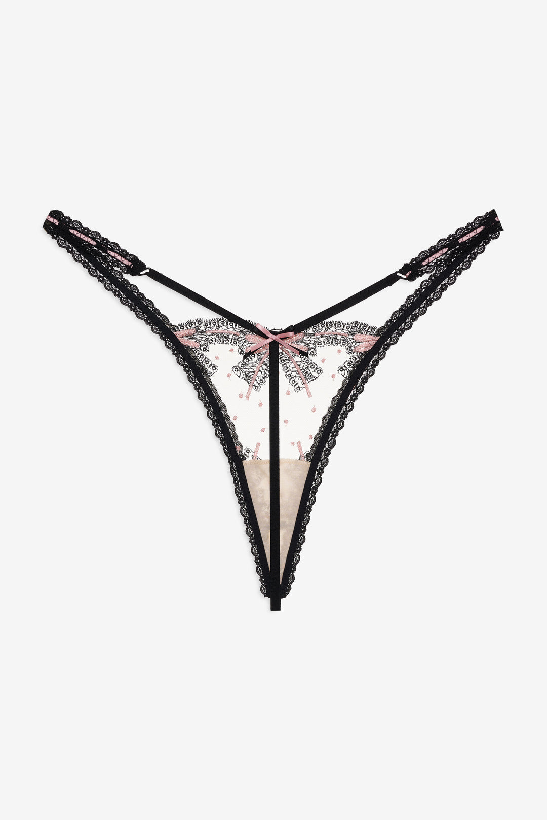 Love Letters Thong Panty - Black | For Love and Lemons