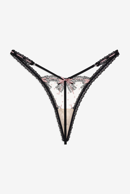 Love Letters Thong Panty - Black | For Love and Lemons