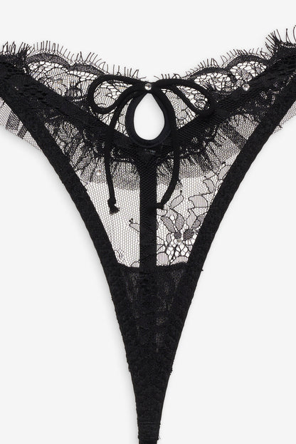 Sonja Thong Panty - Black | For Love and Lemons