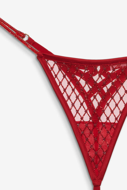 Glitter Thong Panty - Red | For Love and Lemons