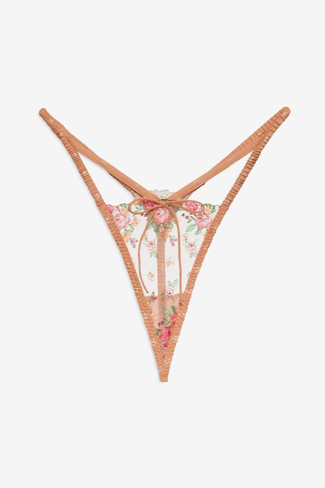 Glimmer Rosebud Thong Panty - Terracotta | For Love and Lemons