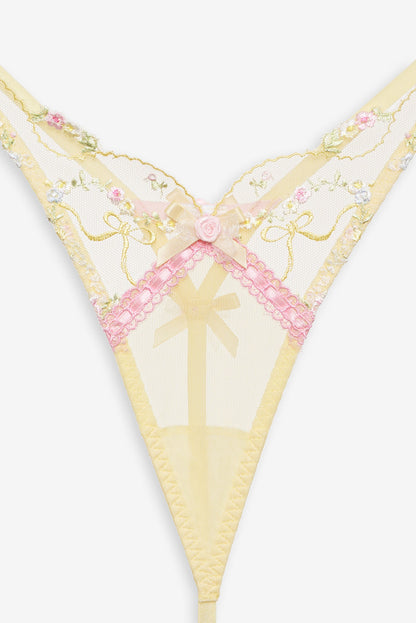 Sunny Bouquet Thong Panty - Multi Yellow | For Love and Lemons