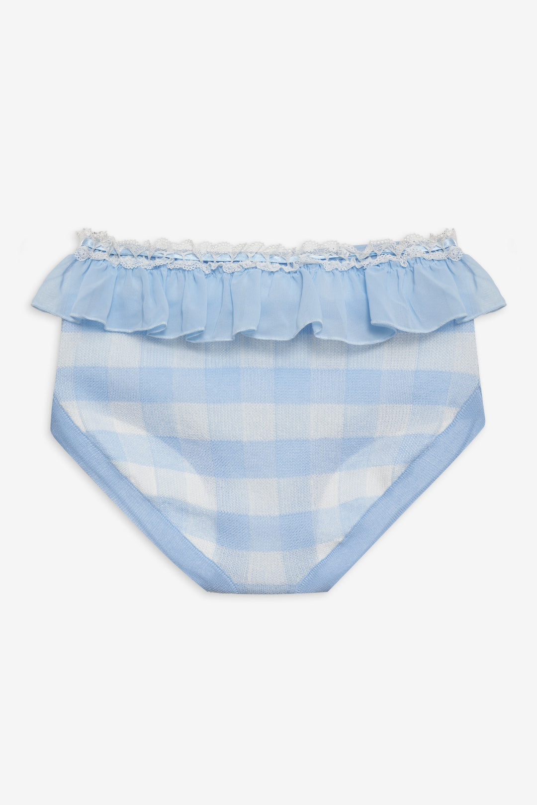 Brushed Gingham Knit Panty - Blue | For Love and Lemons