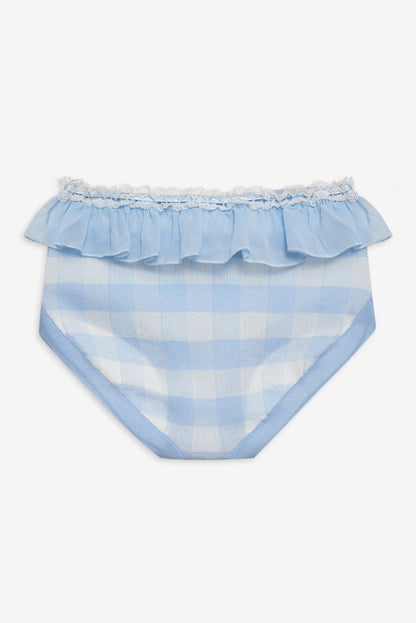 Brushed Gingham Knit Panty - Blue | For Love and Lemons