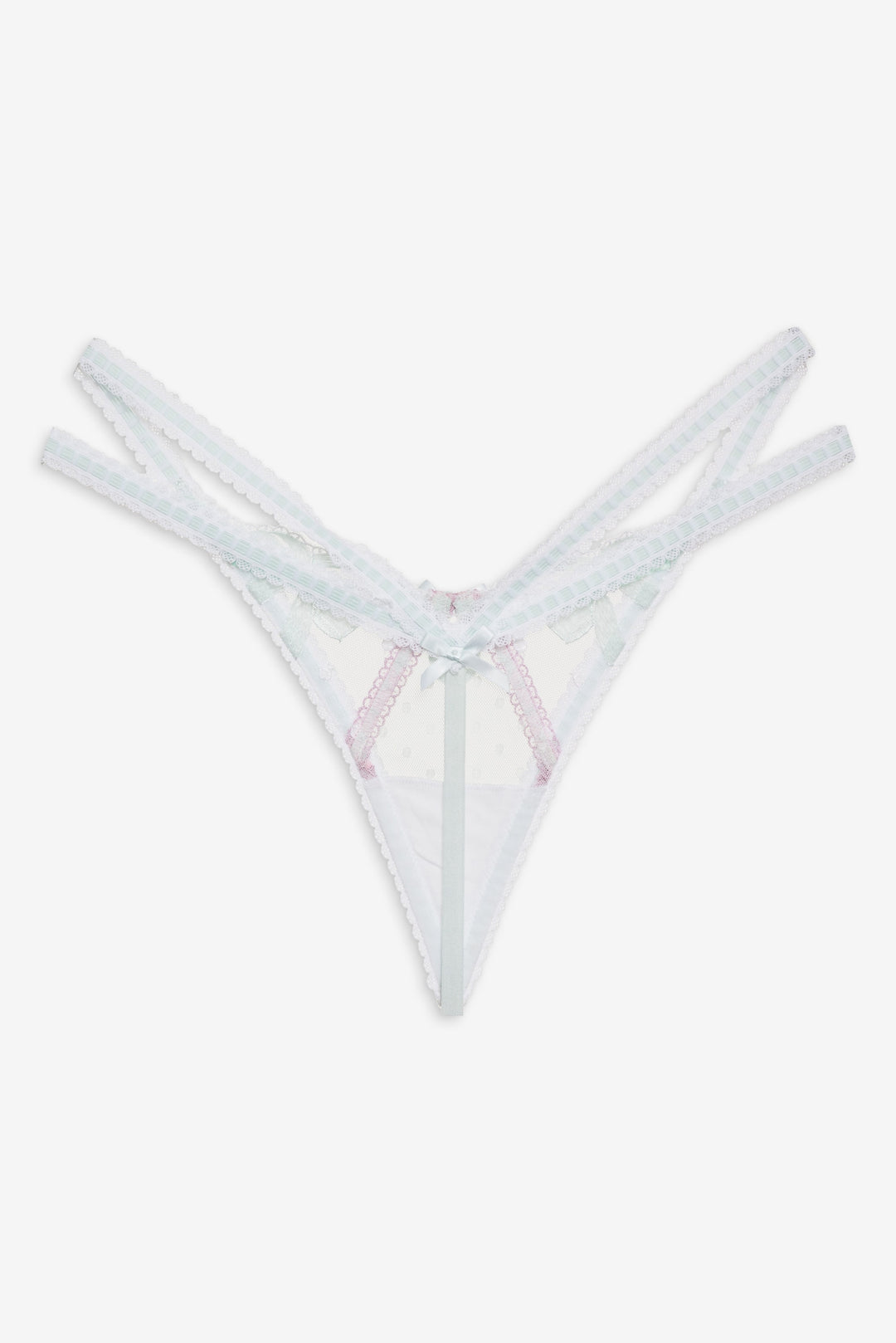 Billie Bow Thong Panty - Mint | For Love and Lemons