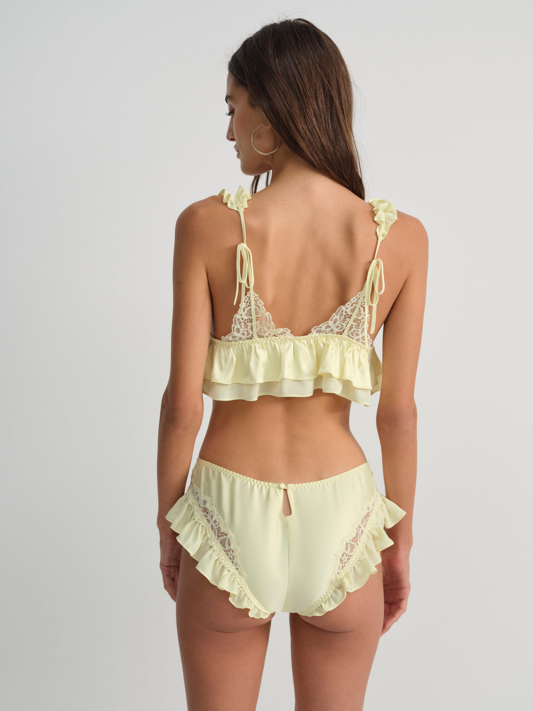 Butterfly Lace Ruffle Cheeky Panty - Yellow | For Love and Lemons