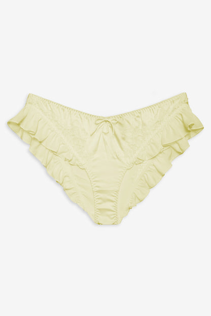 Butterfly Lace Ruffle Cheeky Panty - Yellow | For Love and Lemons